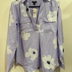 Ann Taylor Floral Button Up Blouse